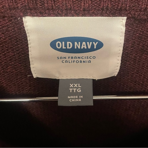 Vintage Old Navy Burgundy Navy Blue NAVY Sweater XXL Used/Excellent Condition - Picture 2 of 3